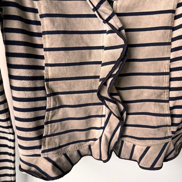 Marc Cain Sports Y2K Beige Striped Zippered Blazer Jacket - Picture 3 of 8